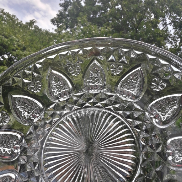 Vintage Serving Tray Clear Glass Crystal Round 12 - Picture 3 of 14